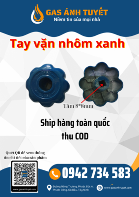 Tay vặn nhôm xanh (bông mai)