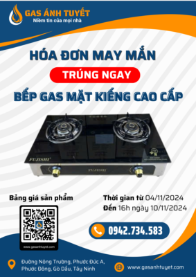 HÓA ĐƠN MAY MẮN - TRÚNG NGAY BẾP GAS MẶT KIẾNG CAO CẤP